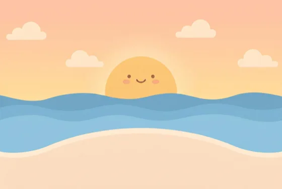 The Dawn scene — a shore at first light